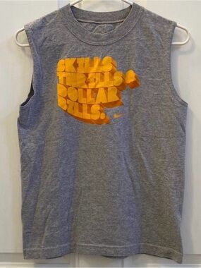 Nike Boys Gray Sleeveless Graphic T-Shirt Tank Top Medium 10/12 Activewear